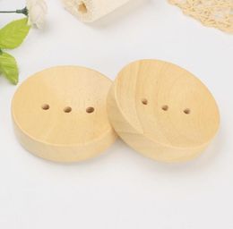 Bathroom Wooden Soap Dishes Sink Deck Bathtub Shower Soap Holder Round Hand Craft Natural Wooden Holder SN3833