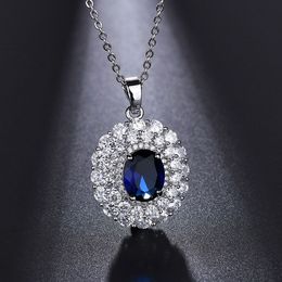New Famous Brands Design Luxurious Womens Jewellery Necklace For Bridal Wedding Full With CZ Pendants Jewelery Gift
