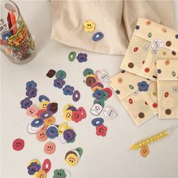 110PCS New Cartoon Cute Mini Eating Smiley Sticker DIY Scrapbooking Album Diary Happy Planner week Decoration Sticker