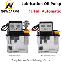 Fully Automatic Lubricating Oil Pump 1L Liters With Pressure Gauge Cnc Electromagnetic Lubrication Pump 220V NEWCARVE