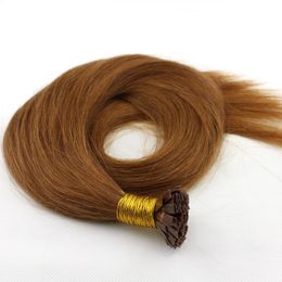 200g 1Set=200Strands Pre bonded Flat Tip Hair Extensions 16 18 20 22 24inch Natural color Brown Brazilian Indian Remy hair