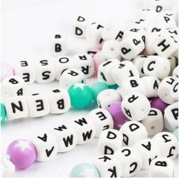 1pc 12mm Silicone Teething Alphabet Letter Beads Silicone Bead For Personalized Name Decklace DIY Silicone Letter