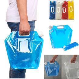 New 5L Outdoor Folding water bags Collapsible Drinking Water Bag Car Water Carrier Container for Outdoor Camping Hiking Picnic 100pcs 4893