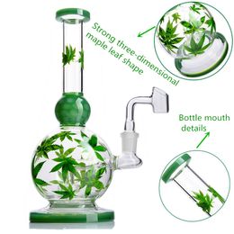 8.6 inch glass hookah perspective Maple shaped pumping with a thickness of approximately 14 mm connector Bowl