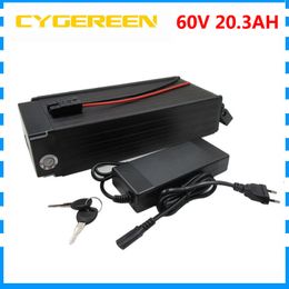 60V 20AH Lithium battery rear rack 60V 20.3AH for ebike bicycle battery use 29PF 2900mah cell 30A BMS With 2A Charger