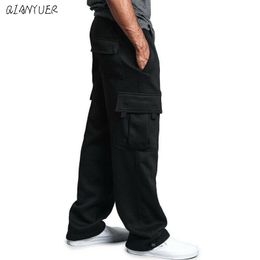 Pantaloni sportivi da jogging hip-hop taglie forti per uomo e donna Streetwear Pantaloni cargo con tasche grandi Pantaloni larghi larghi dritti casuali