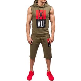 men's designer sports suit 2018 new men's running suit fitness training sleeveless loose men's clothing Running Wea2835