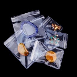Flat Clear PVC Plastic Zipper Lock Anti-oxidation Bag for Jewellery Packaging Plastic Bag Rings Jade Pearl Anti-tarnish Packing Zip Pouch