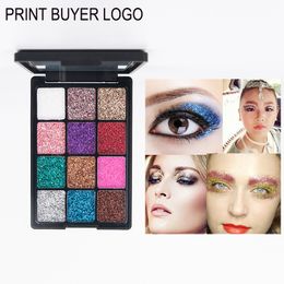 12 Colours Bright Eye Shadow Makeup Charming Pressed Glitter Eyeshadow Palette Long-lasting Unique Eye Shimmer Makeup Cosmetic With Mirror