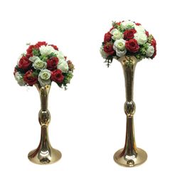 New stylDisplay Flower Stand Candle Holder Road Lead Table Centrepieces Metal Gold Stand Pillar Candlestick For Wedding Candelabra senyu0364