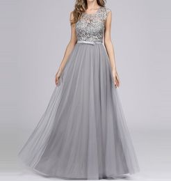 Light Grey Mother of the Bride Dresses Lace Top Long Mother's Dress Elegant Mother of the Bride Dresses