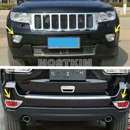 ABS Chrome Front & Rear Fog Light Cover 4pcs For Jeep Grand Cherokee 2011-2013