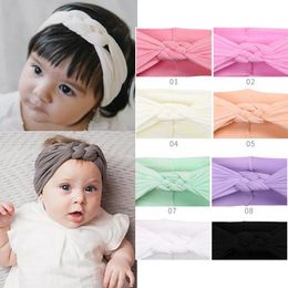 ins 11 Colours Baby Girl Cross knot Soft Headband fashion Flexibility Candy Colour Bohemia Bow Girl Infant Hair Accessories Headband
