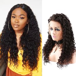 Mongolian Virgin Lace Front Wigs Human Hair Wig with Babyhair Curly 130% Density Medium Brown Average Cap Bellahair