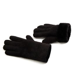 Fashion-Hot Sale Women Men Cashmere Gloves Imitation Leather Fashion Female Full Finger Suede Mittens Unisex Winter Warmer Wrist Gloves