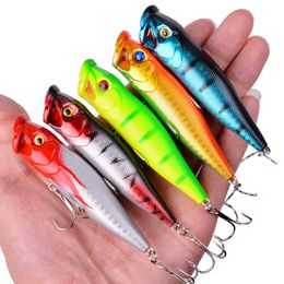 Popper Fishing Lure artificial fishing bait Crankbait Wobblers high carbon steel hook Fishing Lures with Hooks