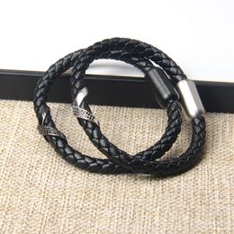 Genuine Leather Bracelets Men And Women Wholesale 10pcs Black Cz Infinity Bracelet Bangle Stainles Steel Jewelry For Lover