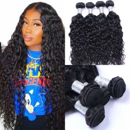 Mongolian Water Wave Bundles Human Hair Weave Natural Water Wave Hair Extensions 4 Pieces