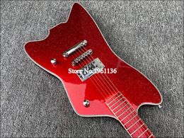 G6199 Billy Bo Jupiter Big Sparkle Silver Red Thunderbird Electric Guitar Metallic Red Fingerboard, Korean Pickup, Round Input Jacks