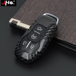 Real Carbon Fiber Car Remote Key Fob Shell Holder Case For 2016-17 Ford Explorer