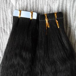 virgin italian yaki tape hair 40 pieces/set 100g coarse yaki Tape In Human Hair Extensions 100g kinky straight virgin hair