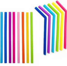 Drinking Straws Milk straw Colour silica gel straw environmental protection straight / bent straw can be reused Drinking Straws 6068