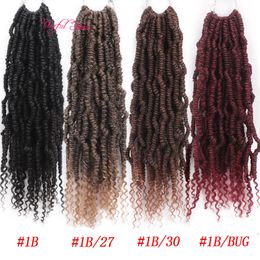 14" Bomb twist synthetic crochet braids hair extensions Bomb twist braiding hair flame retardant Fibre 75g ombre Colour black marley