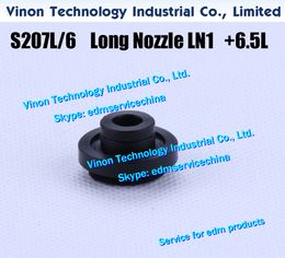 (5pcs/lot) S207L/6 Long Nozzle LN1 Upper D=6+6.5Lmm 3081682 edm Water Nozzle 0200782 for Sodic AQ.A.EPOC type 86-2/90-1 series WEDM machine