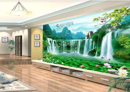 3d stereoscopic wallpaper Cstuom wallpapers Waterfall landscape painting living room 3d wallpapers