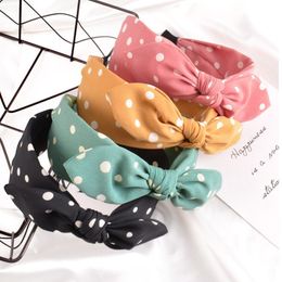 New Fashion Women Hair Accessories Wide Side Bow Knot Headband Casual Hairband Centre Knot Headwear Turban Wholesale