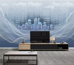 Mural Paper Nordic City Architecture Modern TV Background Wall HD Decorative Beautiful Wallpaper