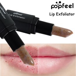 DHL 120pcs/lot Makeup Lips Care Dead Skin Remover Moisturiser Nutritious Lip Exfoliator Brand Lip Balm Cosmetics Lips Scrub Stick Exfoliator