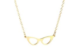 10PCS Cat Eye Glasses Frame Necklace Simple Geometric Reading Book Lover Eyeglasses Chain Necklaces for Women Party Hipster Gifts