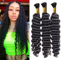 Human Hair Bulk Mix Length 3pcs lot 16inch to 28inch Curly Hair Bulks no Weft for Full Head