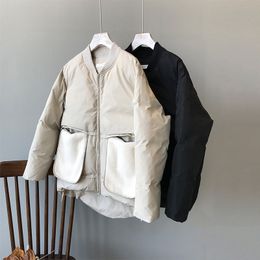 OCEANLOVE Big Pockets Solid Warm Parkas 2019 Zipper Winter Jacket Women All Match O Neck Thick Vintage Coat Fashion 13143