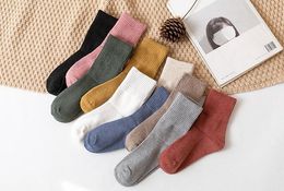 Fall winter warm socks fashion women girl cotton knit boot crew socks hosiery new year christmas gift birthday mother's party presents