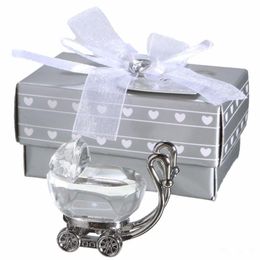 Indian Crystal Baby Shower Favours Gifts for Guest Crystal Baby Carriage Present Party Favours Baby Souvenir EEA405