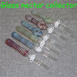 Hookahs Glass Nectar Dab Straw Pipes with 10mm quartz tips Oil Rigs Silicone Smoking glass pipe smoke accessories