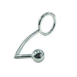 40mm,45mm,50mm for choose Stainless Steel butt plug ball anal hook with penis ring fetish cock chastity device sex toys for men Y18110402