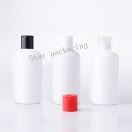 30pcs 250ml white empty lotion bottles plastic with disc top screw cap,white shampoo PET bottles wholesale 250cc cosmetics