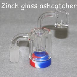 Glass Reclaim Ash Catcher Accessories with Detachable silicone container for dab oil rig mini 14mm 18mm ashcatcher bong and quartz bangers male