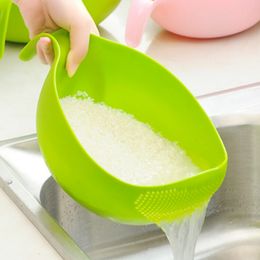 kitchen tools silicone candle molds Food Grade Plastic Rice Beans Peas Washing Filter Strainer Green Pink Color Basket Sieve Drainer Cleaning Gadget