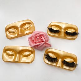 Eyelash Face Shape Tray Gold Tray Lash Packing Tool Empty False Eyelash Storage Packing Box without Lashes