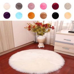 70cm Big Rotonda Carpet Fai Da Te Bianchi Soffici Furry Soffice Tappeto Artificiale Lana Di Pecora Tappeto Per Camera Da Letto Soggiorno Tappetino Da