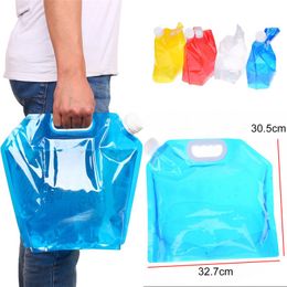 5L Outdoor Folding Water Bag Collapsible Drinking Water Bag for Outdoor Activities Camping Hiking Picnic BBQ