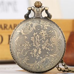 Bronze Polar Bears Display Quartz Fob Pocket Watch Vintage Pendant Necklace Chain Retro Clock Gifts Kids Men Women222C