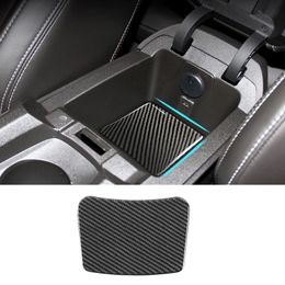 Carbon Fibre Car Rear Seat Storage Box Mat Sticker Trim for Chevrolet Camaro 16+ Interior Accessories