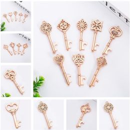 Rose Gold Key Beer Openers Retro Key Beer Bottle Opener Sunflower Animal Retro Openers For Wedding Gift Party Supplies