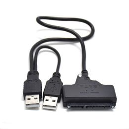 USB 2.0 to SATA 7+15 Pin 22 Pin Adapter Cable For 2.5