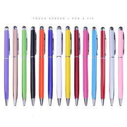 High Quality 2 in 1 Stylus Touch Pen Colourful Crystal Capacitive Touch Pen for ipad iPhone HTC Samsung